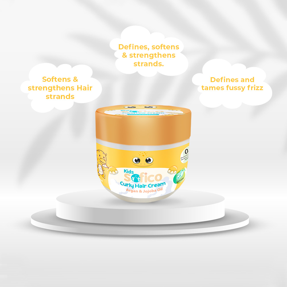 Sofico Kids Curly Hair Cream Argan & Jojoba Oil 200 ml - Image 3